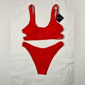Zaful Red Cut Out Bikini NWT Medium